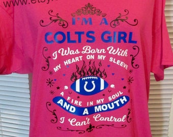 Football Fan Shirts for Women, "Heart on Sleeve and a mouth I can't control",  Custom Gift for women football fans