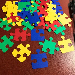 Puzzle piece Confetti Die Cuts for party table scatter, use for Autism awareness, for colorful Birthday table