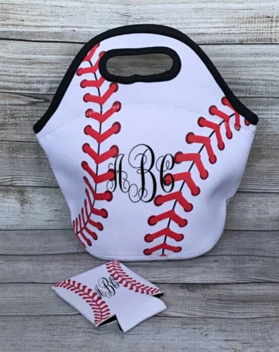Baseball Lunch Tote Set Softball Personalized Lunch Box Etsy