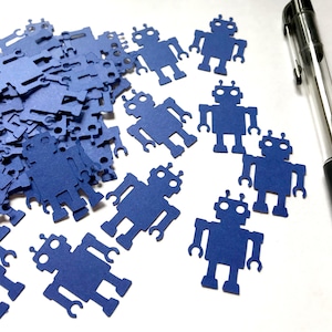 Robot Confetti, Die Cut Cardstock, Party Table Decor