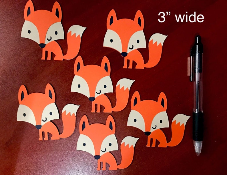 Fox Die Cuts for Decoration, Handmade layered cut outs for Birthday Celebration image 4