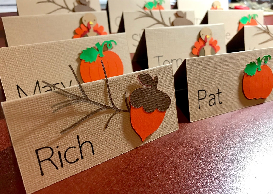 Fun Personalized Name Place Cards for Thanksgiving Dinner Etsy