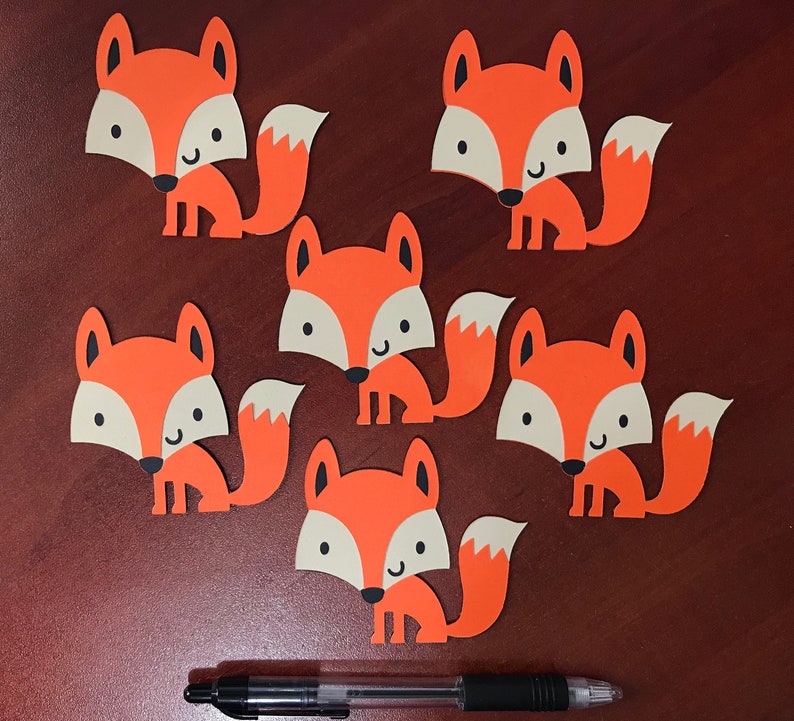 Fox Die Cuts for Decoration, Handmade layered cut outs for Birthday Celebration image 1