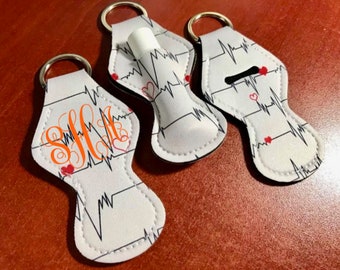 Lip Balm Keychain, Personalized lip gloss holder for nurses, doctors, medical personnel