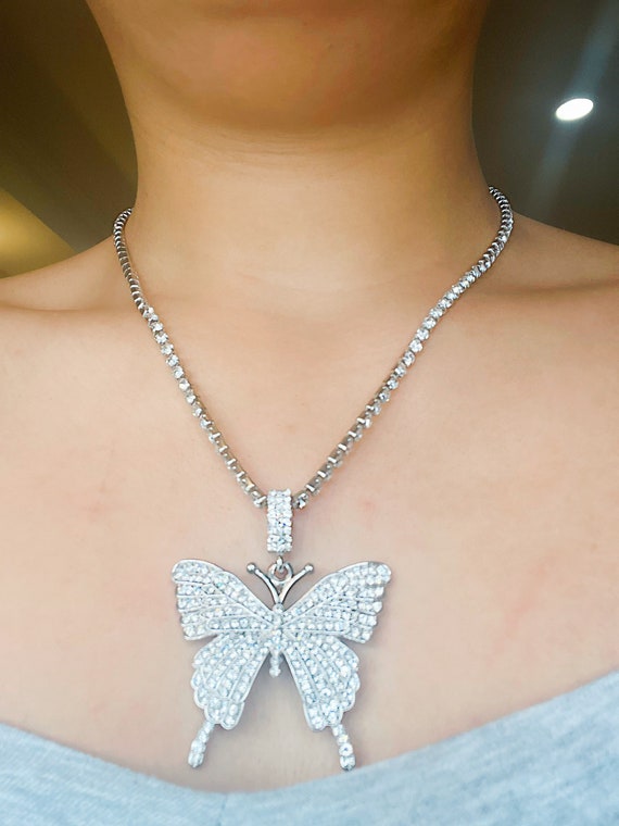 Butterfly Pendant Necklace Etsy