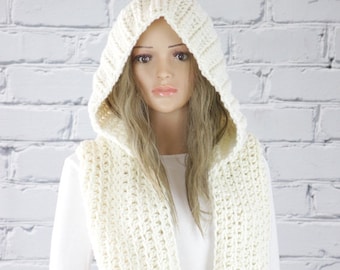 Crochet Hooded Scarf Pattern, Alexia Hooded Infinity Scarf Pattern #800, Crochet Scarf PATTERN, Instant Digital PDF Pattern Download
