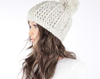 Adeline Hat PATTERN - Crochet pom-pom Hat Pattern #810 - Crochet Cap PATTERN - Pompon Crochet Pattern - Not a Physical Hat!