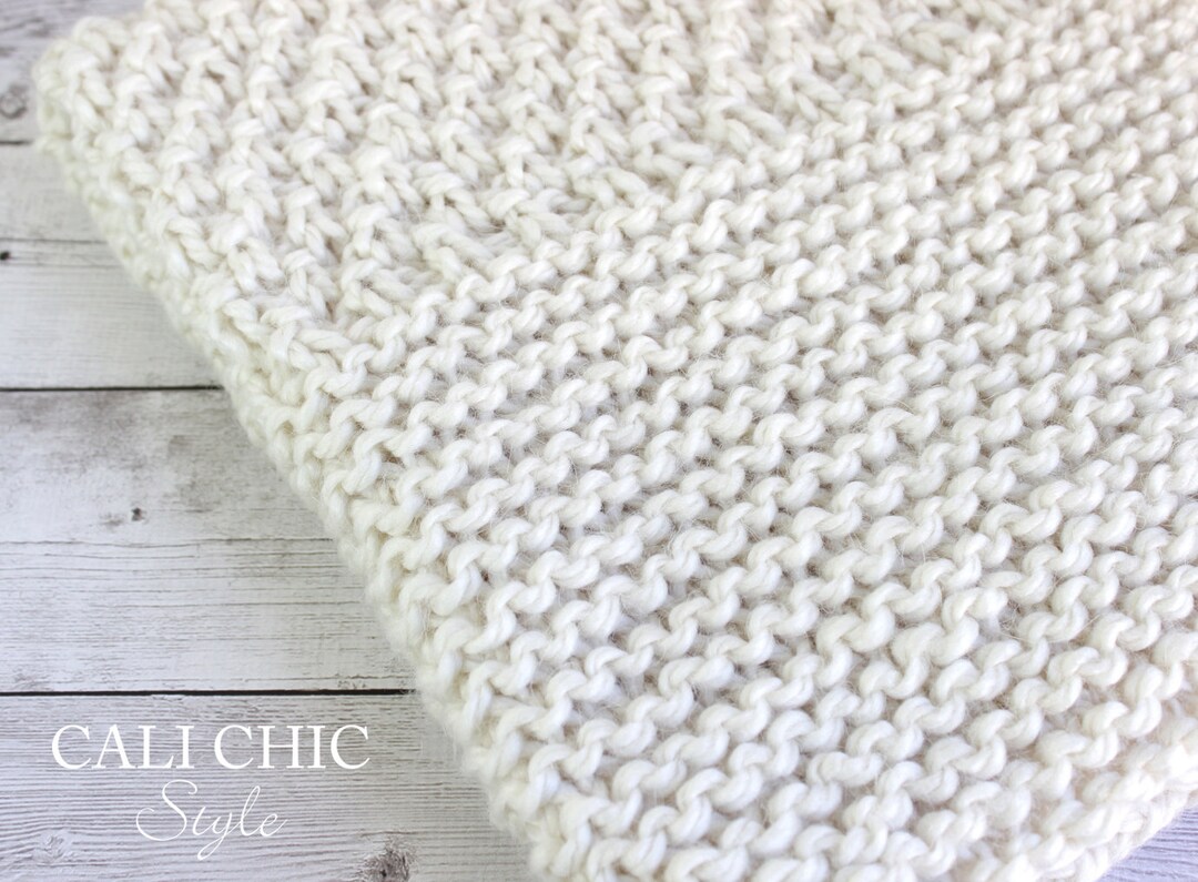 Throw Blanket PATTERN, Knit Throw Siena Pattern 601, DIY Beginner Throw Blanket Knitting Pattern