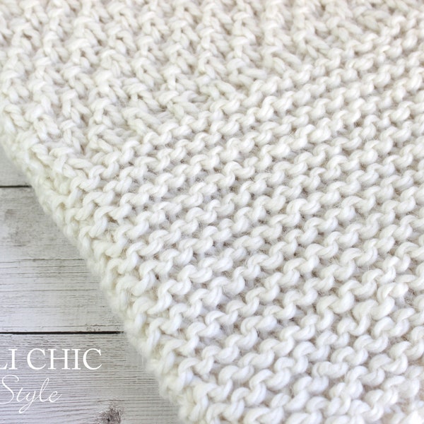 Throw Blanket PATTERN, Knit Throw Siena Pattern 601, DIY Beginner Throw Blanket Knitting Pattern, Instant PDF Pattern Download