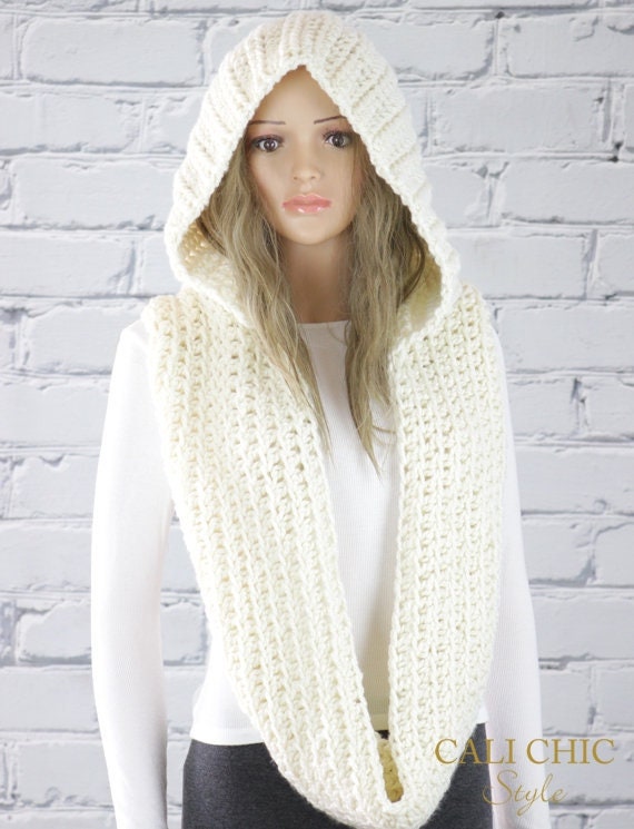 Lace Jewels Hooded Scarf Free Crochet Pattern - CrochetKim™