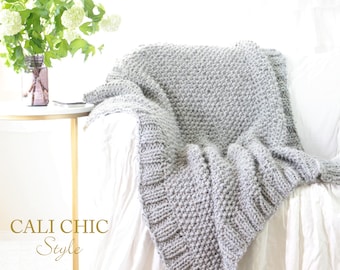 Knit Throw Blanket PATTERN 603, Throw Pattern Winchester 603, DIY Easy Throw Blanket Knitting Pattern, Instant PDF Pattern Download