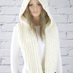 Alexia Hooded Scarf Pattern 800, Crochet Hooded Infinity Scarf Pattern, Crochet Scarf PATTERN, Digital PDF Pattern Download image 2