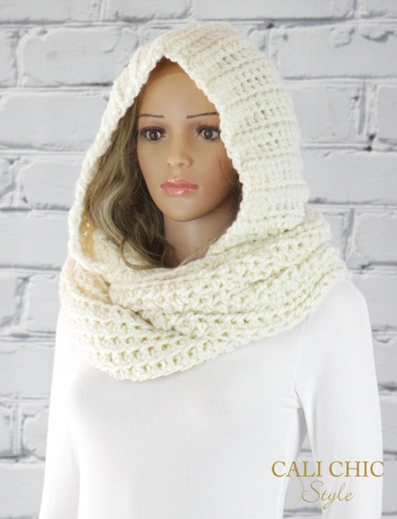 Alexia Hooded Scarf Pattern 800, Crochet Hooded Infinity Scarf Pattern, Crochet Scarf PATTERN, Digital PDF Pattern Download image 4