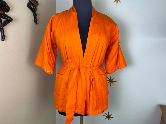 Vintage 1960s Luxurobe terry cloth cotton orange s