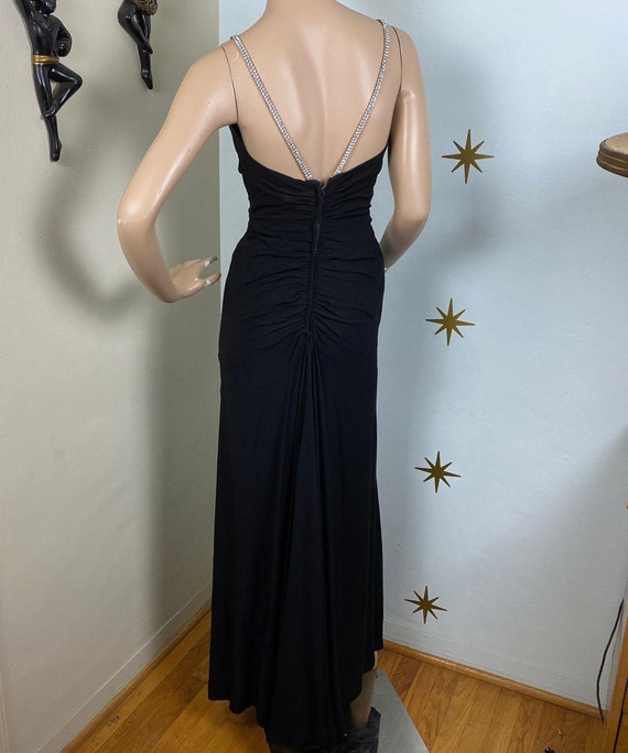 SALE! Vintage 1950s Lee Claire black ruched rhine… - image 8