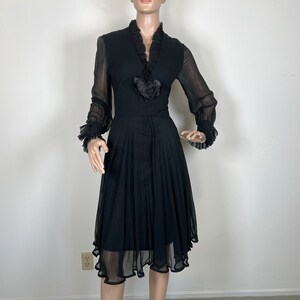 Vintage 1960s Black Chiffon Ross Bergo Designer Cocktail Dress Medium 212 -  Etsy