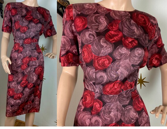 Vintage 1950s red purple novelty swirl design wigg