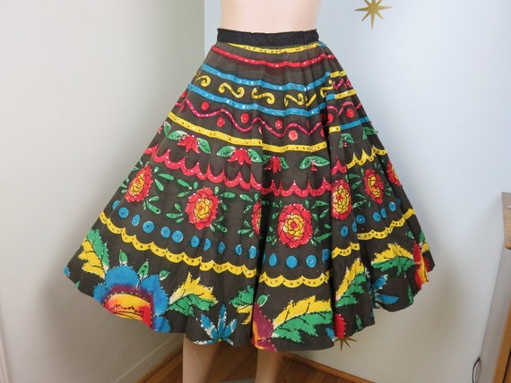 SALE! Vintage 1950s rainbow sequins Mexican hand p
