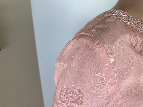 CLEARANCE! Vintage 1960s pink linen brocade maxi … - image 6