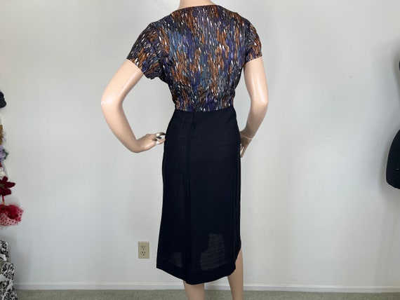 Vintage 1950s black snakeskin rhinestone cocktail… - image 3