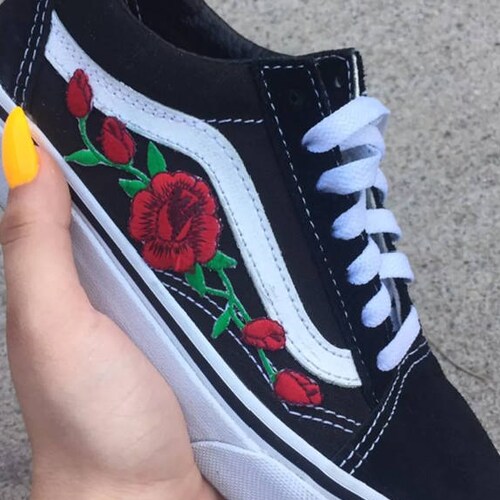 red rose old skool vans