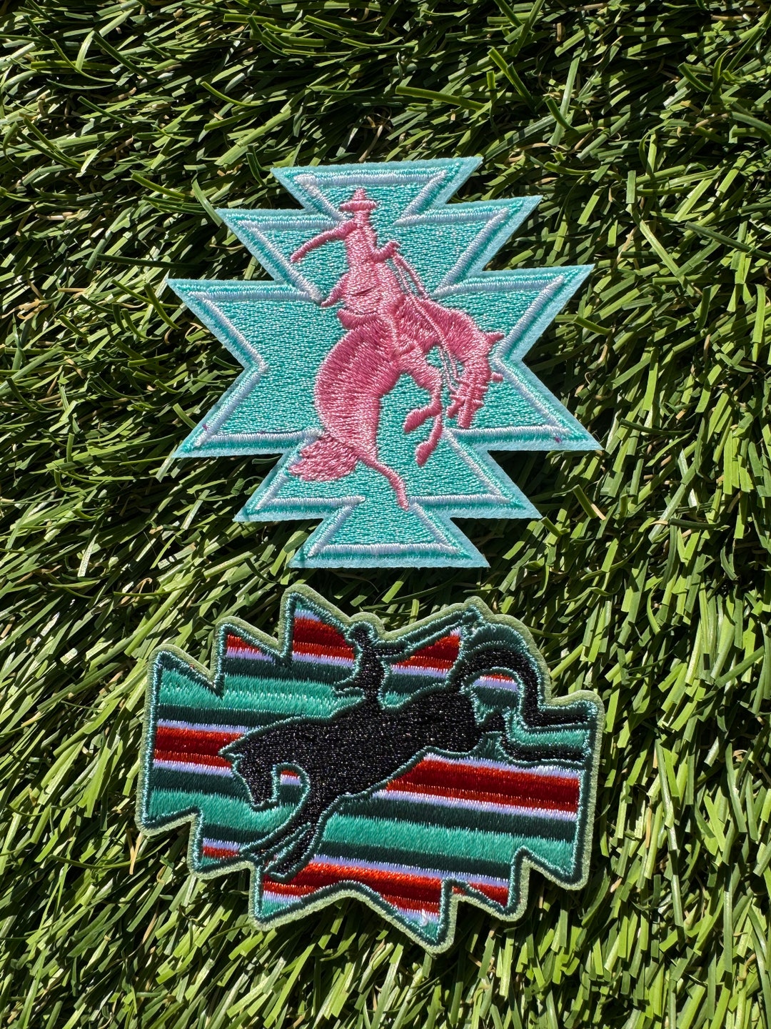 Bull Riding Cowboy Iron on Patches - Etsy