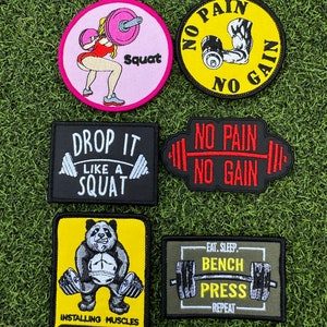 Weightlifting & Squats Iron On Patches