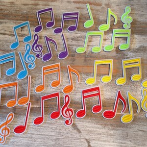 Music Note Iron On Patch Sets