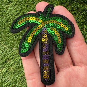 Sequin Palm Tree Iron On Patch