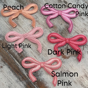 Pink Bow Iron On Patches