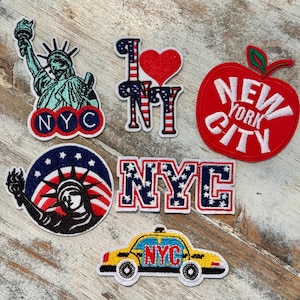 New York Themed Iron On Patches