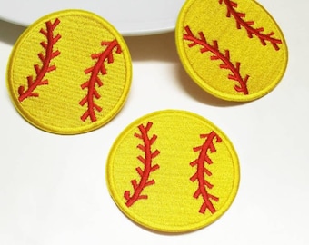 Softball Yellow Iron On Patch