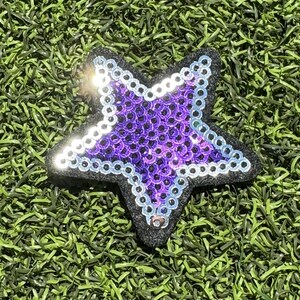 Purple Sequin Star Iron On Patch