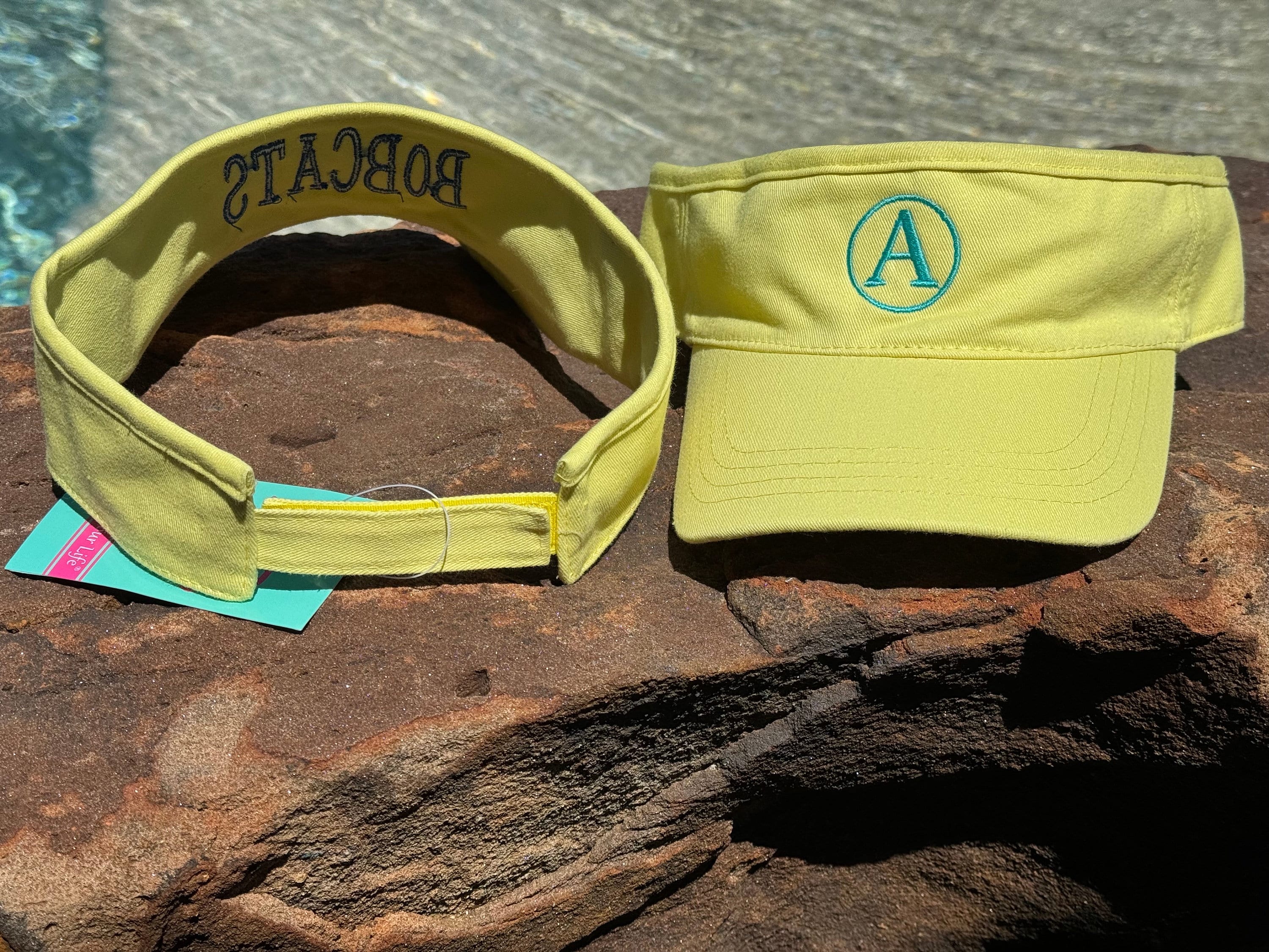 Bobcat’s Fishing Visor Adult Adjustable Logo Leather Green Clarkesville, VA NEW Coach Signature Monogram Visor main image 2