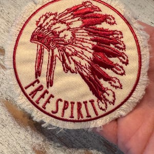 Indian Warrior Trojan Mascot Iron On Patches