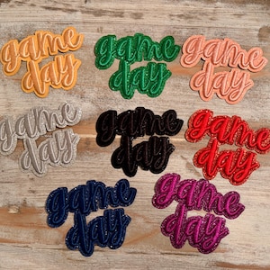 Game Day Iron On Glitter Patches