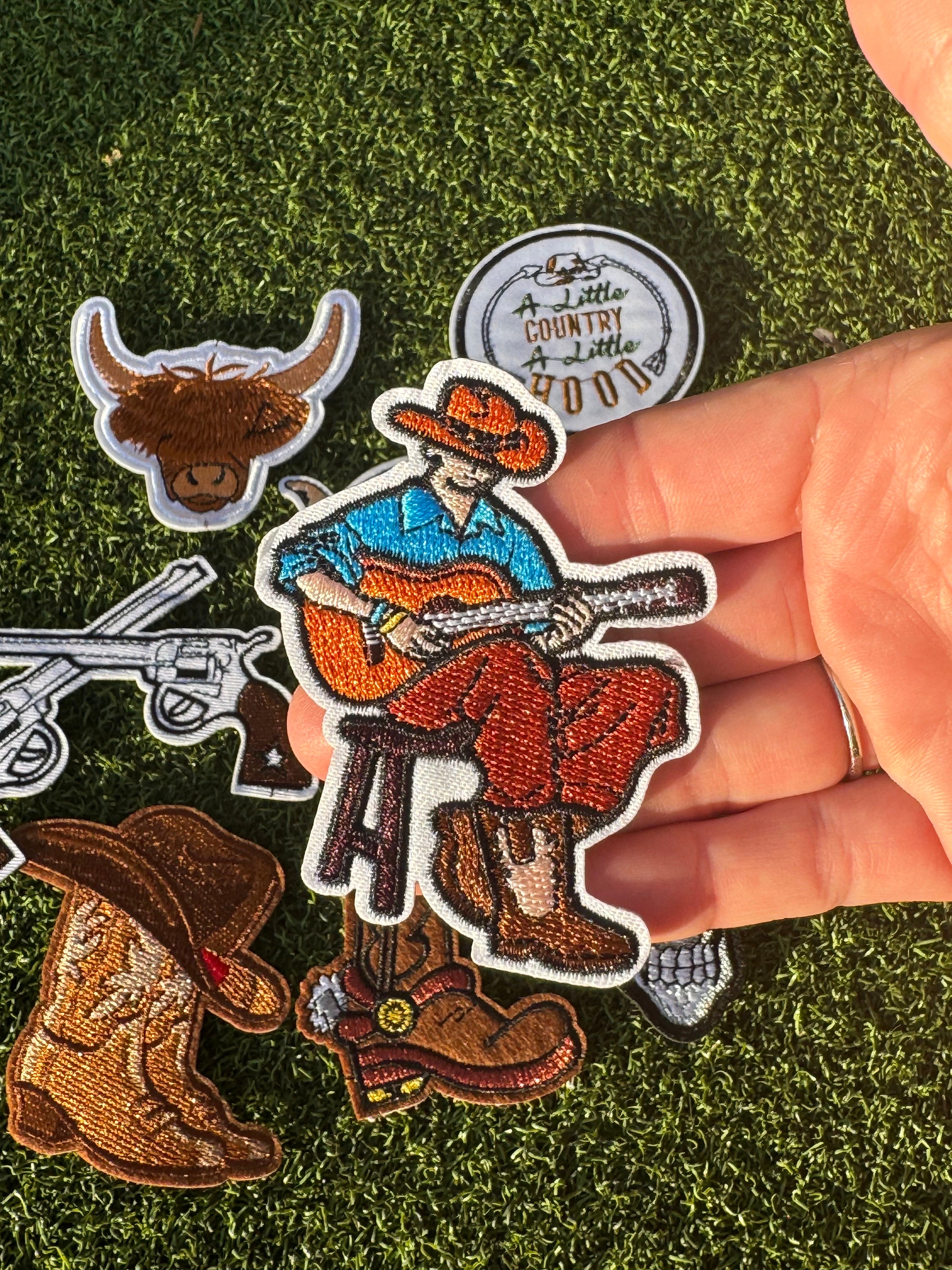 Wrangler Small Cowboy Clothing Iron-On Patches – 3″ X 1″ – Set Of Western Iron-Ons