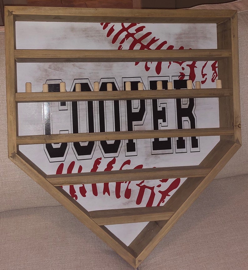Homebase Baseball & 1 Row of Ring Pegs Display Rack Etsy