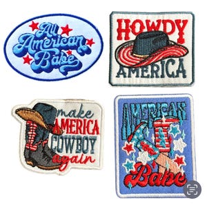 American Cowboy & Babe Iron On Patches