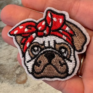 Pug Dog Iron On Patch