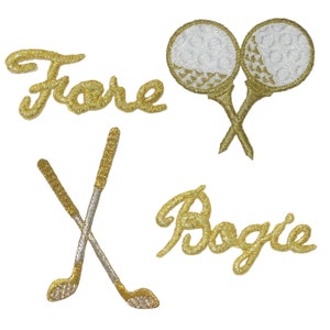 Golf Themed Iron On Patches