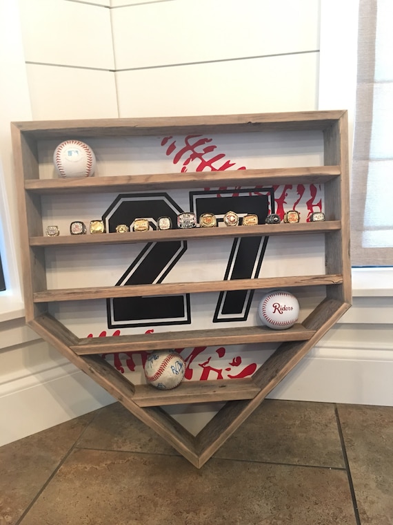 Homebase Baseball & 1 Row of Ring Pegs Display Rack Etsy