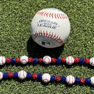 Baseball Rhinestone Beaded Hat Chains
