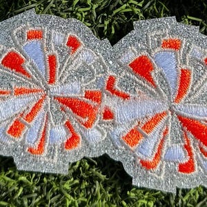 Glitter Cheer Pom Pom Iron On Patches
