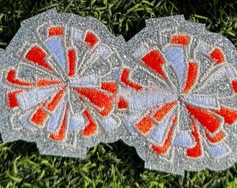 Glitter Cheer Pom Pom Iron On Patches