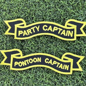 Party & Pontoon Captain Iron On Patches
