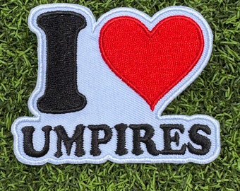 I Love Umpires Iron On Patch