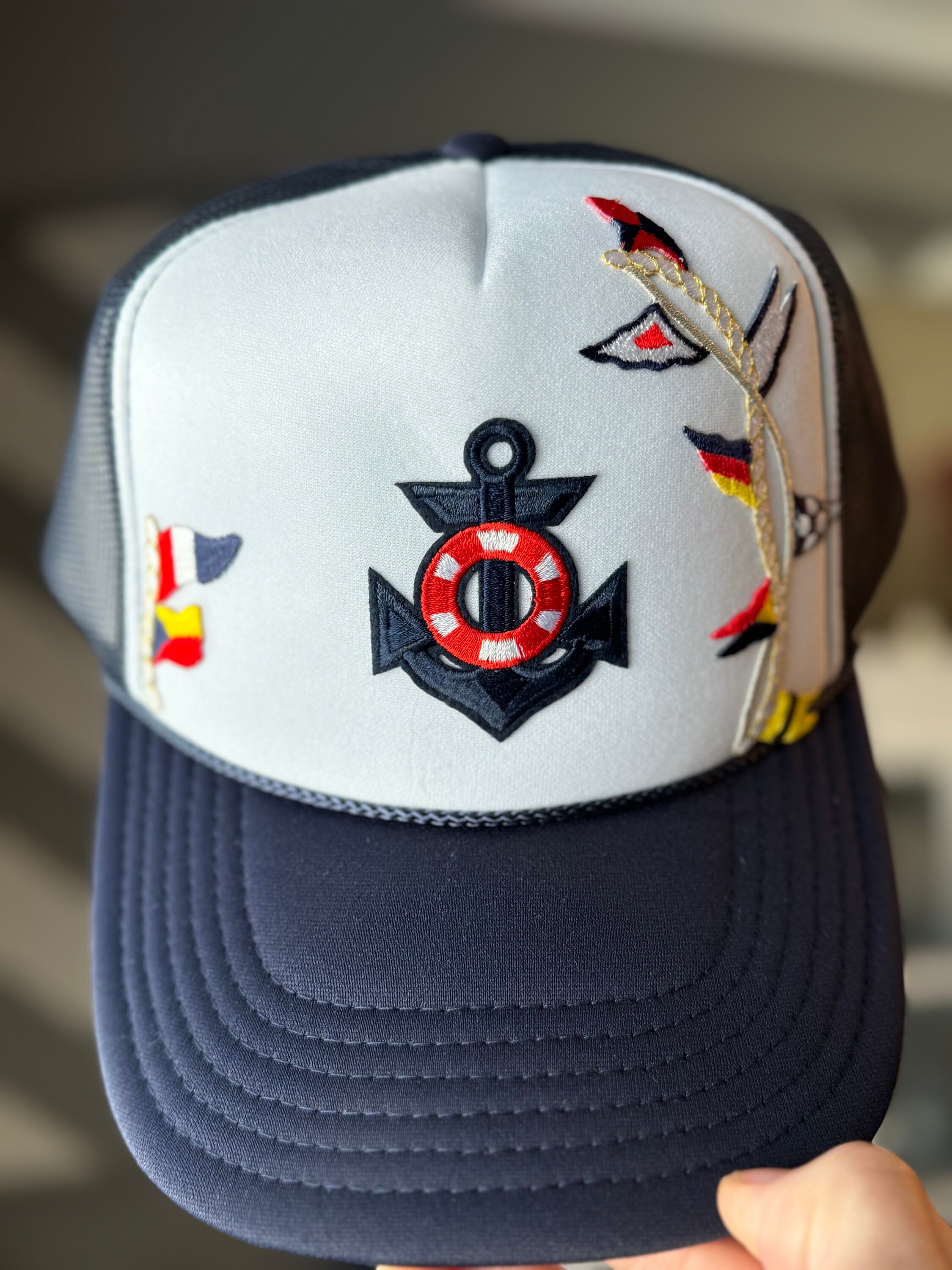 Nautical Sailboat Themed Trucker Hats - Etsy display picture 2
