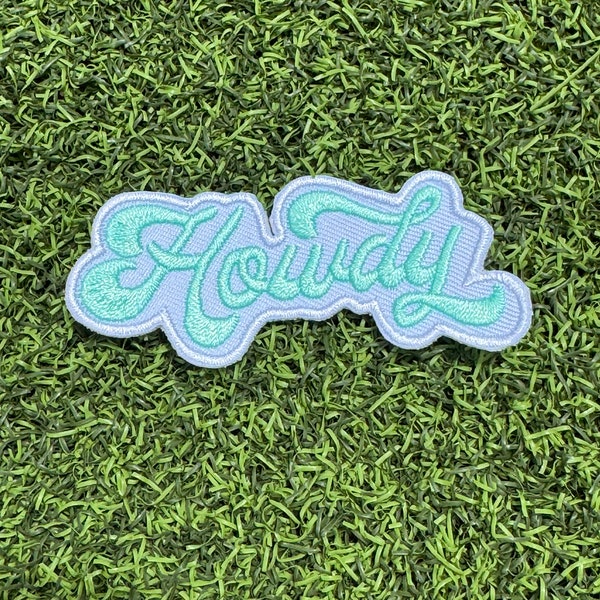 Turquoise Howdy Iron On Patch
