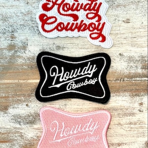 Howdy Cowboy Iron On Patches